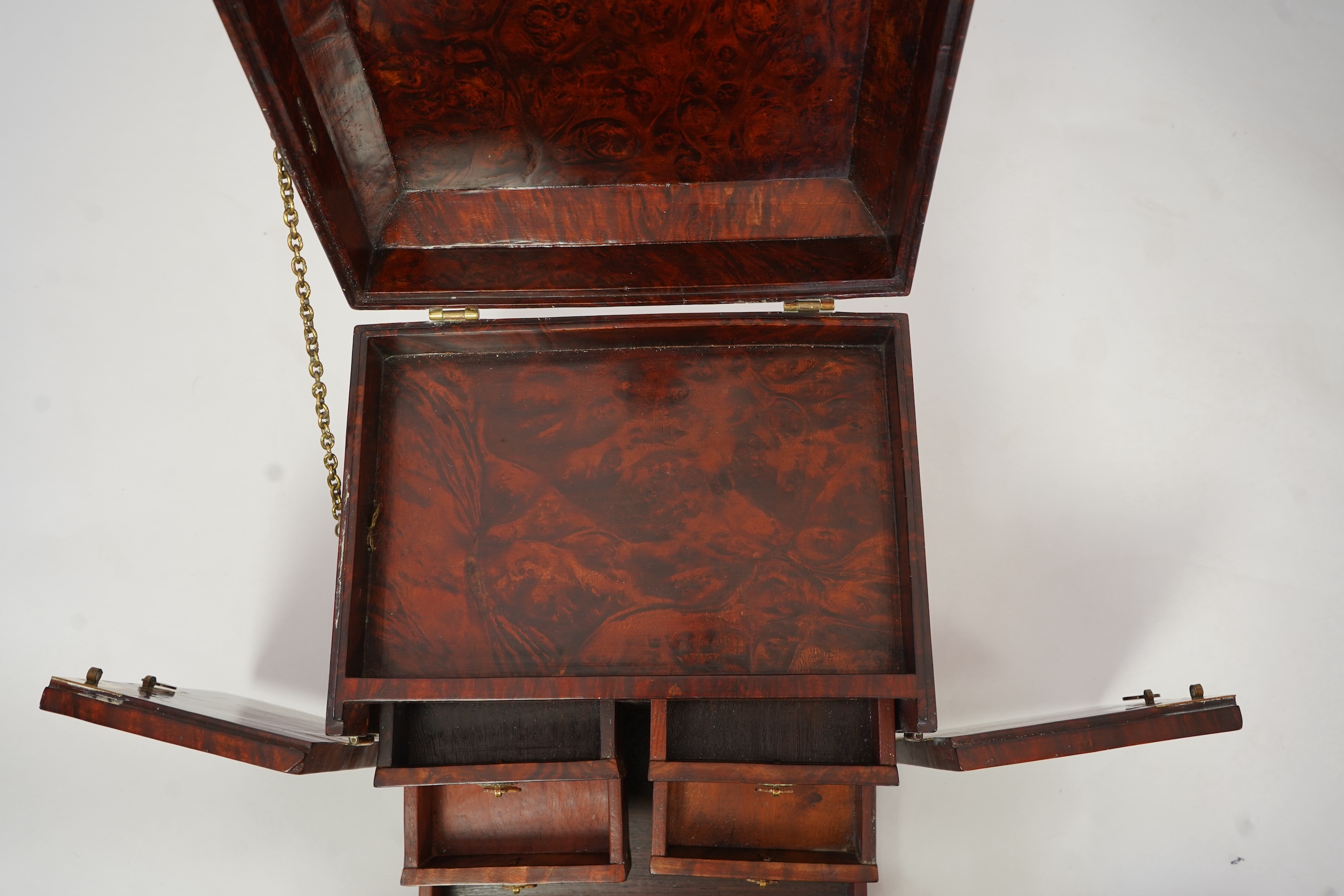 A Chinese burrwood scholar's cabinet, 19th century